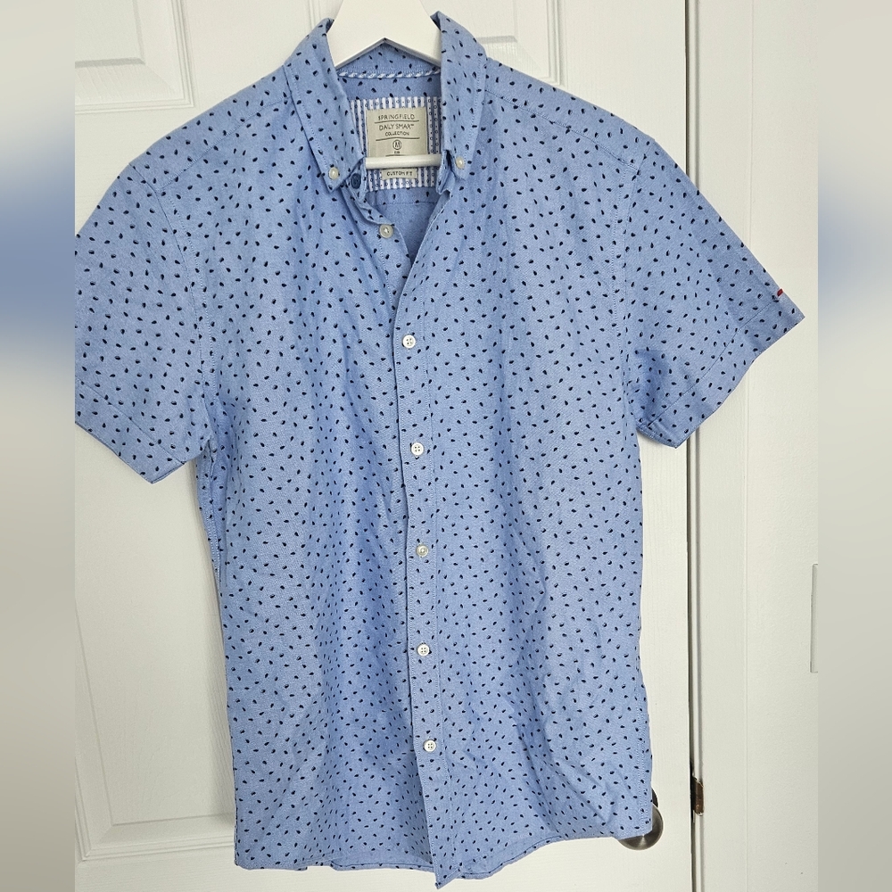 Springfeild Dailey SmartLight Blue Casual Button Down Shirt